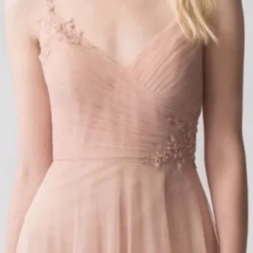 Jenny Yoo light pink tulle gown